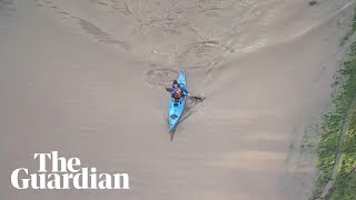 Aerial footage captures dramatic flooding in Loughborough as Storm Henk wreaks havoc [upl. by Eiramesor120]