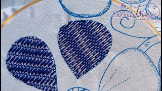 Bordado Fantasía Pétalo Morado 1 handembroidery tutorial pasoapaso [upl. by Elamef]