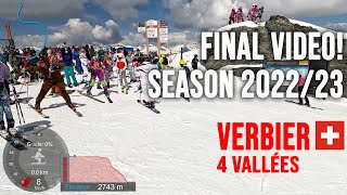 4K Skiing Verbier Final 202223 Season Video  202324 Begins 4Vallées Switzerland GoPro HERO11 [upl. by Ten]