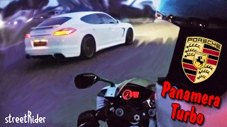 ГОНКА С ПОРШЕ  Porsche Panamera Turbo vs Suzuki GSXR 600 [upl. by Mikey]