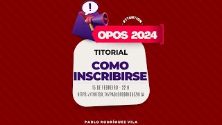 🔴 EN DIRECTO Inscrición nas oposicións de 2024 [upl. by Ibrab]