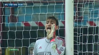 Gianluigi Donnarumma vs Sassuolo Home DEBUT 25102015 [upl. by Anitnamaid74]