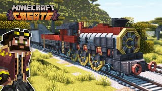 I built a HUGE FREIGHT TRAIN in Minecraft Create Mod [upl. by Andromada]