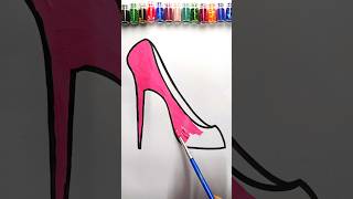 Pink colour heels paints and arts art glitterpainting artandcraft [upl. by Randy]