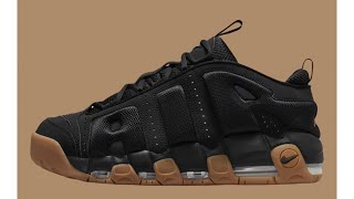 Nike Air More Uptempo Low “Black Gumquot Sneakers Colorway Retail Price 160 Sneakerhead News [upl. by Colier]