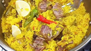 Cooking meat and rice Kabsa Recipe  Arabian Kabsa Rice Dish [upl. by Janela]