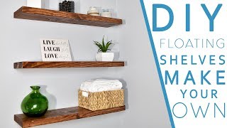 Easy DIY FLOATING SHELVES No bracket  DIY CREATORS [upl. by Ferdinanda]