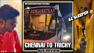 😍AC SLEEPER Bus From Chennai To Trichy 🤩Luxury Interior  Sri Renganathan Travels  VLRYTshorts [upl. by Dranik]