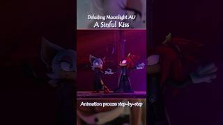 Deluding Moonlight AU  A Sinful Kiss  stepbystep animation process  knuxouge sonicanimation [upl. by Bowler]