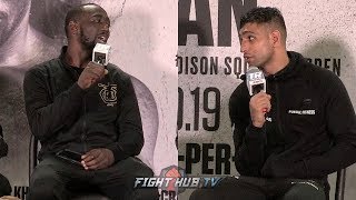 TERENCE CRAWFORD TELLS AMIR KHAN TO HIS FACE quotYOU DIDNT QUIT SO WHAT HAPPENEDquot [upl. by Aniela]