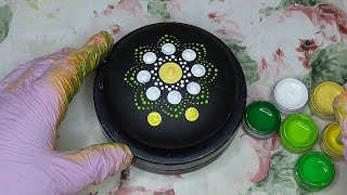 DIY How to Make a Mandala Stone  Painted Dotting Art  Satisfying Painting Rocks [upl. by Vihs]