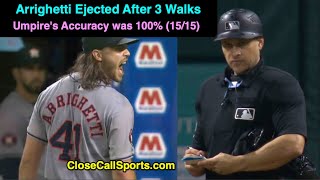 E183  Spencer Arrighetti Blames Umpire After Walking the Bases Loaded Ejected by 100 Mark Wegner [upl. by Guinevere265]