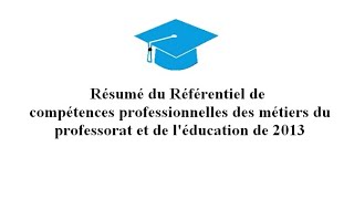 3 Référentiel de compétences professionnelles des métiers du professorat et de léducation 2013 [upl. by Palua]