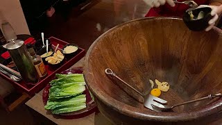 ซีซ่าสลัด  Caesar Salad prepared tableside Rib Room amp Bar [upl. by Viridi140]