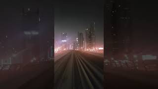 Metro ride at night😍 metro station dubai trip night ride dubailife ofw [upl. by Goldarina]