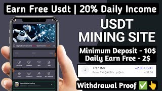 New Usdt Earning Site  USDT Mining Site  2024 Best Investment  Trx Usdt Earning Website 1162 [upl. by Zumstein]