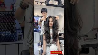 Uốn layer dài đẹp tóc hair hairstyle goldwell haircut [upl. by Lowery437]