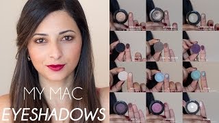 My MAC Eyeshadows With Swatches  Le Beauty Girl [upl. by Heilman230]