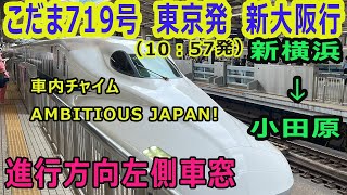 3こだま719号 新横浜→小田原 左側車窓 東海道新幹線 [upl. by Lienaj]