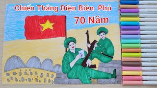 Vẽ Tranh 70 Năm Chiến Thắng Điện Biên Phủ  Vẽ Chú Bộ Đội  Vân Handmade [upl. by Tierza]