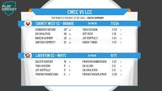 Melbourne Cricket AssociationWestOneDayDiv B SemiFinalsCountyWest CCOrange vs Laverton CCWhite [upl. by Hyacinthe]