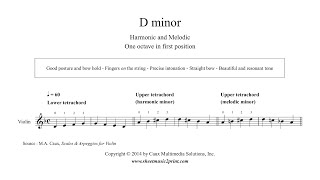 Violin  D minor Scales amp Arpeggio  Grade 1 [upl. by Ecerehs]