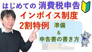 はじめての消費税申告、インボイス制度の2割特例を適用する場合の準備と消費税申告書の書き方【静岡県三島市の税理士】 [upl. by Egreog]