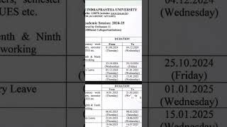 Academic calendar session 202425 GGSIPU affiliated colleges important information [upl. by Nevsa]