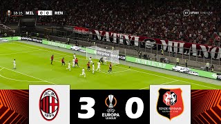 AC Milan vs Stade Rennes FC 30  UEFA Europa League 202324  Match Highlights [upl. by Hedwiga152]