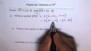 Operation on Vectors in Component Form in R2 [upl. by Squire445]