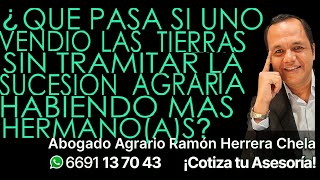 ¿Qué pasa si uno vendió las tierras sin tramitar la Sucesión Agraria habiendo más hermanoas [upl. by Ojillek544]