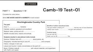 Cambridge 19 All Listening Test Part 1। All Part 1 Listening Practice ieltspreparation ielts [upl. by Feeley642]