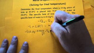 AP Specific Heat Final Temp Metal Dropped into Water [upl. by Oralla]