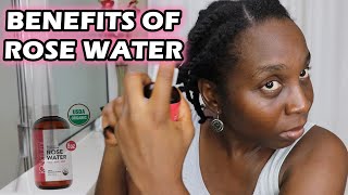 BENEFITS of ROSE WATER for Skin Face Hair and Scalp  DiscoveringNatural [upl. by Waddell]