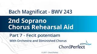 Bachs Magnificat Part 7  Fecit potentiam  2nd Soprano Chorus Rehearsal Aid [upl. by Ahsil]