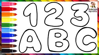 Dibuja Y Colorea Números Y Letras 123 Y ABC De Arcoiris 🌈 Dibujos Para Niños [upl. by Khajeh]