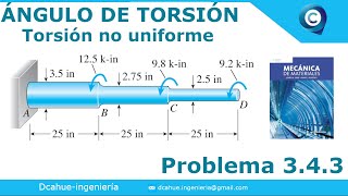 ÁNGULO DE TORSIÓN  ESFUERZO DE TORSIÓN  MECÁNICA DE MATERIALES  JAMES GERE  PROBLEMA 343 [upl. by Greenleaf]