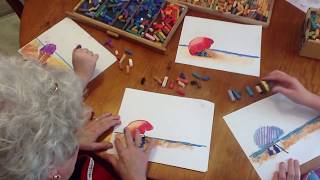 How to Draw Beach Umbrellas with Chalk Pastels [upl. by Mariquilla]