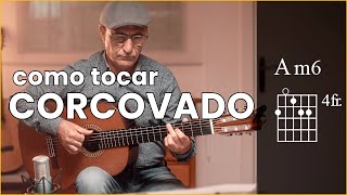 Como tocar CORCOVADO en Guitarra  Acordes melodía e intro ✌😍🎸 [upl. by Rimahs807]