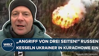 PUTINS KRIEG quotLage alarmierend – höchst kritischquot Russen nehmen Ukrainer in Kurachowe in die Zange [upl. by Nerua]