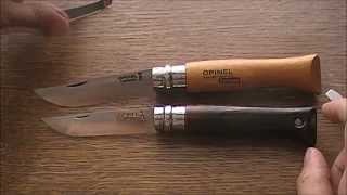 Opinel nr 08 inox i Opinel nr 09 carbone omówienie [upl. by Llewxam]