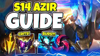 AZIR SEASON 14 MINI GUIDE BEST BUILDS AND RUNES TO CLIMB WITH [upl. by Naldo]