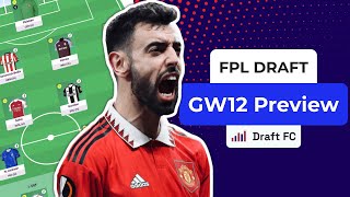 GAMEWEEK 12 WAIVER TIPS for DRAFT FPL [upl. by Rice]