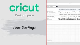 Cricut Text Settings amp Bookmarking Fonts [upl. by Arvo695]