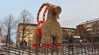 The Gavle Goat 2021  The world’s largest straw goat [upl. by Litnahc]