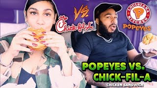 POPEYES CHICKEN SANDWICH VS CHIC FILA CHICKEN SANDWICH INTENSE [upl. by Sevik118]