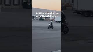 KTM 690 smc r wheelie fun [upl. by Gillespie]