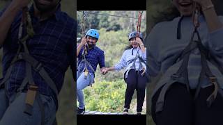 Zipline in Munnar munnar zipline couplezipline couplegoals adventure shorts viralshorts [upl. by Noremmac]