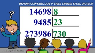 Método sencillo para dividir por 1 cifra por 2 cifras y por 3 cifras [upl. by Ford]