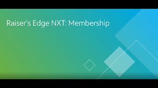 Blackbaud Raisers Edge NXT Membership Module [upl. by Wilscam772]